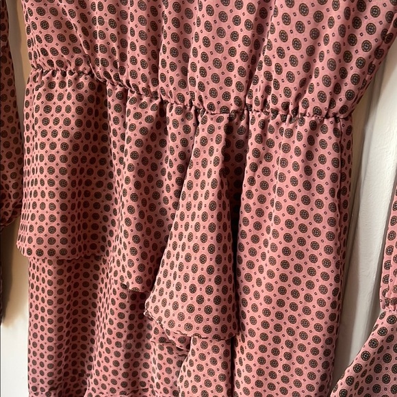 Bailey 44 Dress Size 4 Medallion Polka Dot Print Ruffle Sheer Long Sleeve - Picture 4 of 7